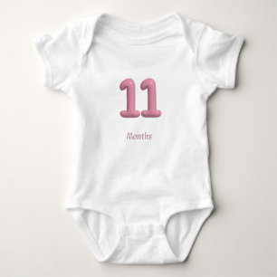 Body bébé numéro 3D rose 11 - 11 mois