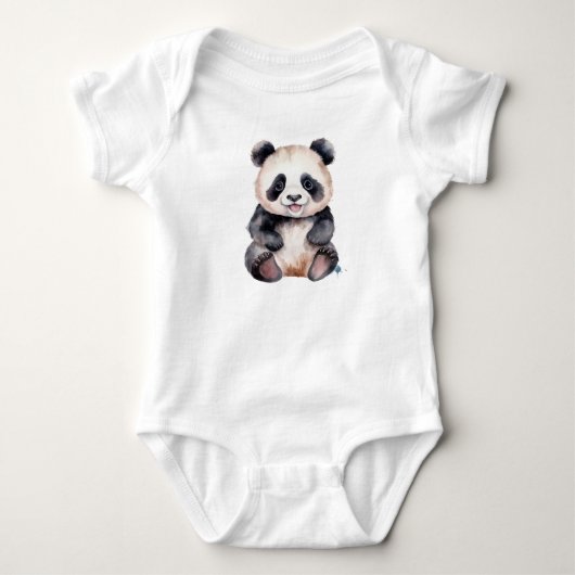 Body Bébé panda mignon aquarelle (Devant)