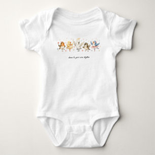 Body bébé personnalisé oiseaux dansants mignons