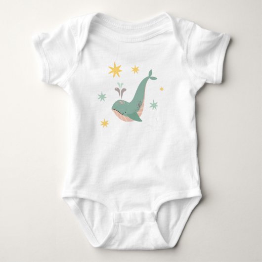 Body bébé Petite Baleine avec Étoiles (Devant)