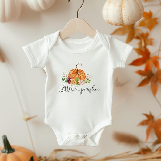 Body bébé petite citrouille fleurie