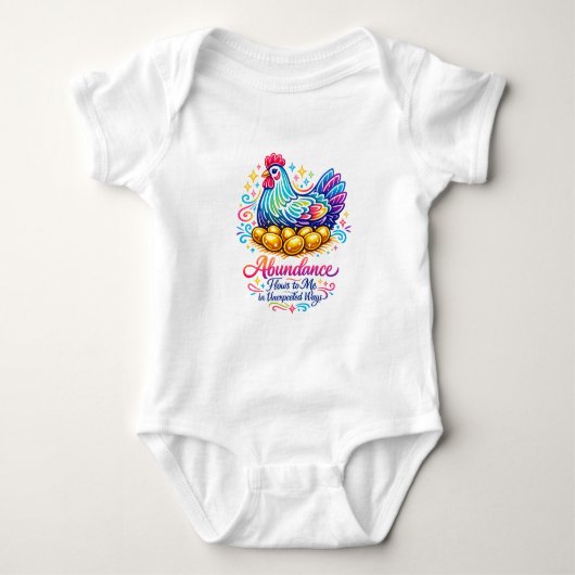 Body bébé Poule Dorée 8 Œufs Abondance (Devant)