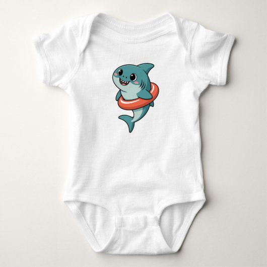 Body Bébé requin mignon avec flotteur | (Devant)