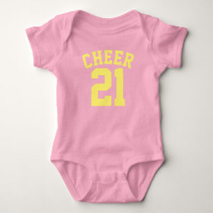 Body Bébé rose et jaune Design Jersey Sport