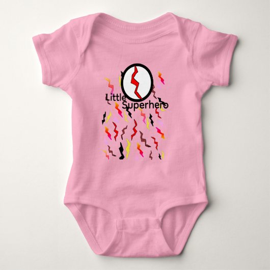 Body Bébé Rose Rouge Jaune Éclairs (Devant)