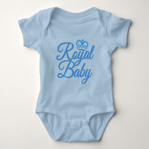 Body Bébé royal en bleu avec couronne