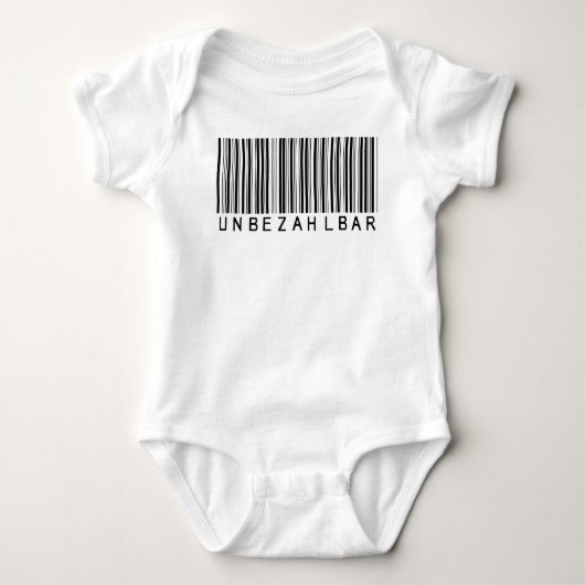 Body bébé "SANS PRIX"  Code-barres noir (Devant)