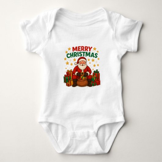 Body bébé Santa Baby – Cadeau de Noël de fête (Devant)