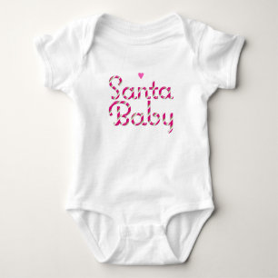 Body bébé «Santa Baby» rose canne à sucre Noël
