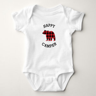 Body bébé silhouette d'ours Happy Camper