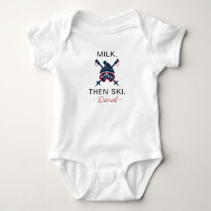 Body Bébé Ski Fête de Naissance Lait Puis Ski - Skieur