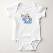 Body bébé So Cute lapin mignon et fleurs bleues (Devant)