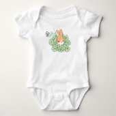 Body bébé So Cute lapin mignon et fleurs vertes (Devant)