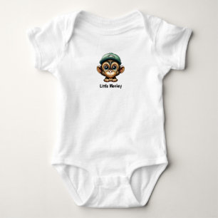 Body Bébé souriant singe Casquette vert