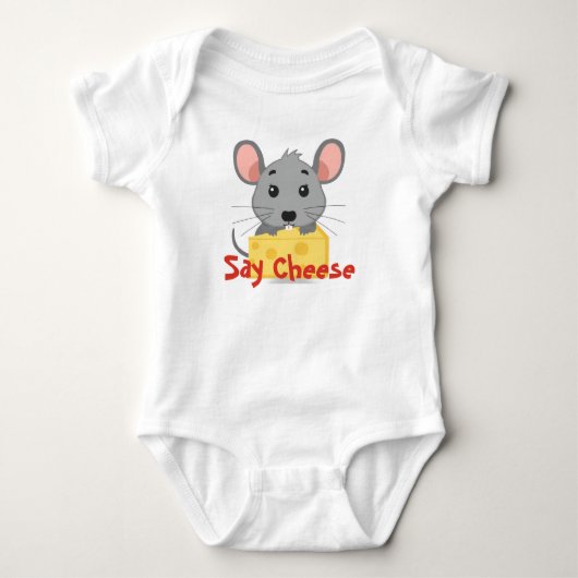 Body bébé 'Souris mignonne, dis fromage' (Devant)