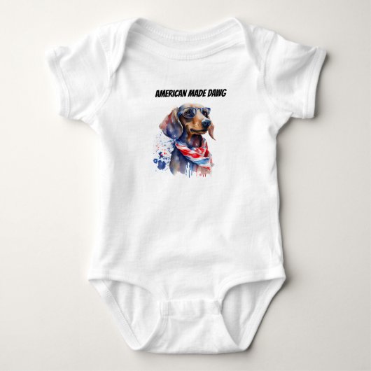 Body Bébé teckel du 4 juillet (Devant)