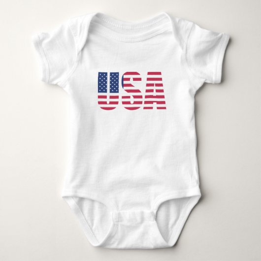 Body bébé typographique avec drapeau américain - P (Devant)