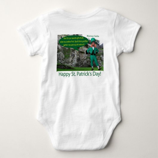 Body bébé un morceau. Joyeuse Saint Patrick's Day. iris (Dos)