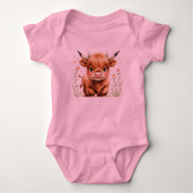 Body bébé vache des Highlands mignon