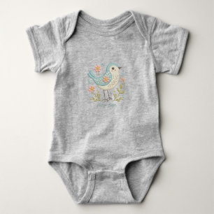 Body bébé vert en floral brodé Little Bird