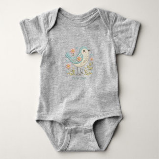 Body bébé vert en floral brodé Little Bird