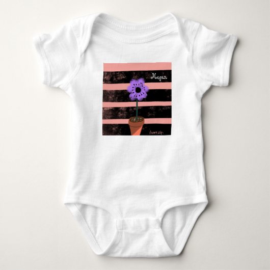 Body Bébé Vêtements Rayures Violettes Été (Devant)