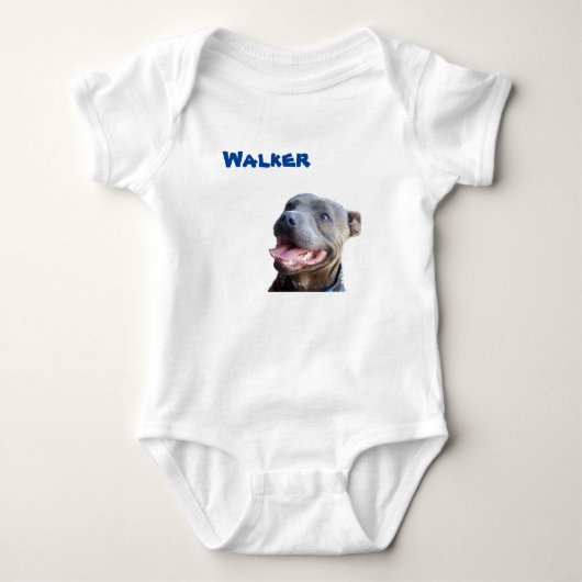 Body bébé Walker nom avec Staffy Bull Terrier (Devant)