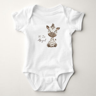 Body Bébé Zèbre Mignon avec Nom, Nouveau-né