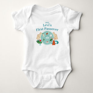 Body Bébés 1ère Pâque Bleu Personnalisé Nom du garçon A