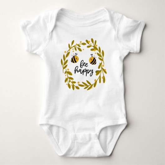 Body Bee Happy Honey Bee Yellow Stars | Bodysuit bébé (Devant)