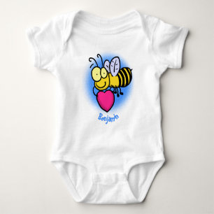 Body Belle abeille drôle avec dessin animé du coeur