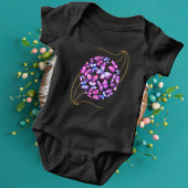 Body Belle Aquarelle Papillons avec Boule d'Or