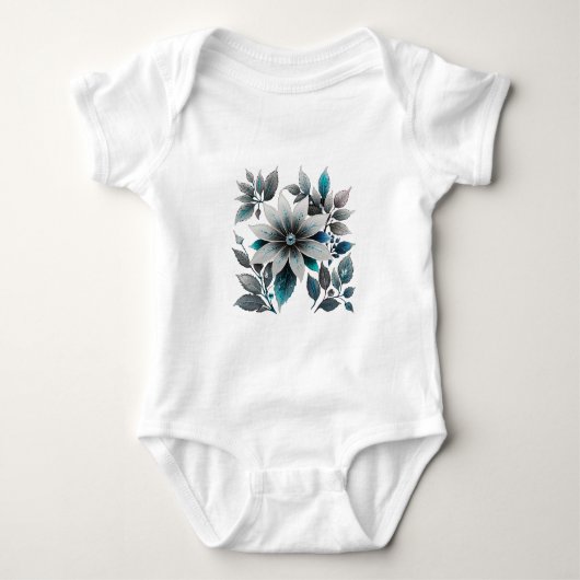 Body belles fleurs de glace et feuilles (Devant)