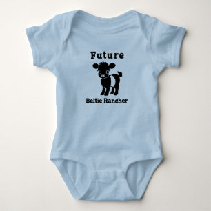 Body Beltie bébé agriculteur vache Belted Galloway nouv