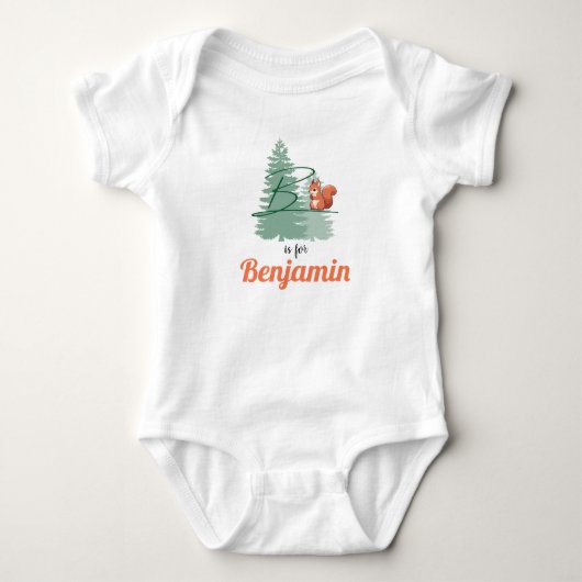Body Benjamin Nom Lettre de révélation Écureuil de garç (Devant)
