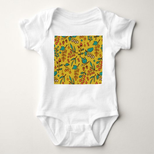 Body Berries sur branches, motif naturel sans soudure. (Devant)