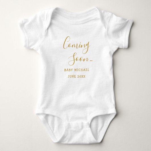 Body Bientôt Gold Script Pregnancy Faire-part (Devant)
