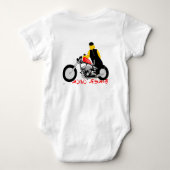 Body BIKER CHICK assise sur sa moto (Dos)