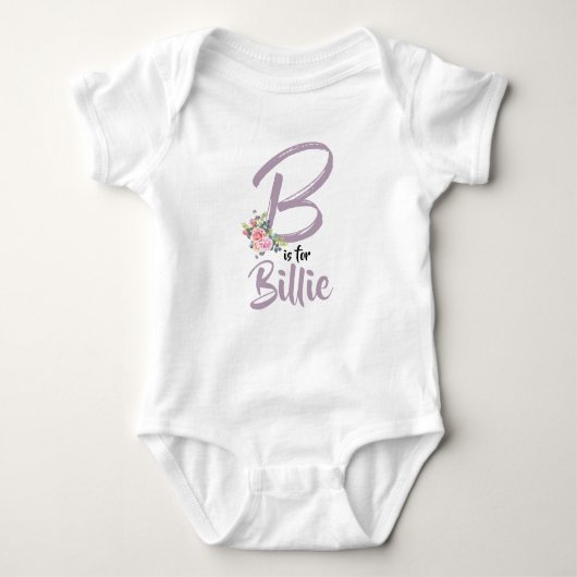 Body Billie Nom Baby Outfit Lettre B Romper Floral (Devant)
