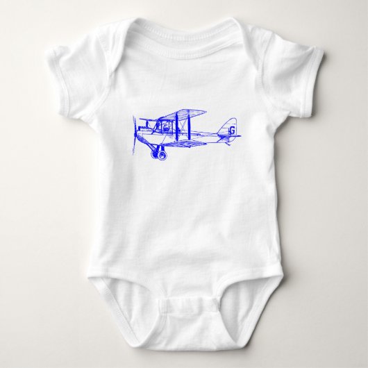 Body Biplane vintage - Bleu (Devant)