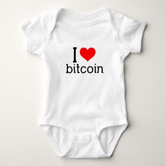 Body Bitcoin Baby Strampler i love bitcoin (Devant)