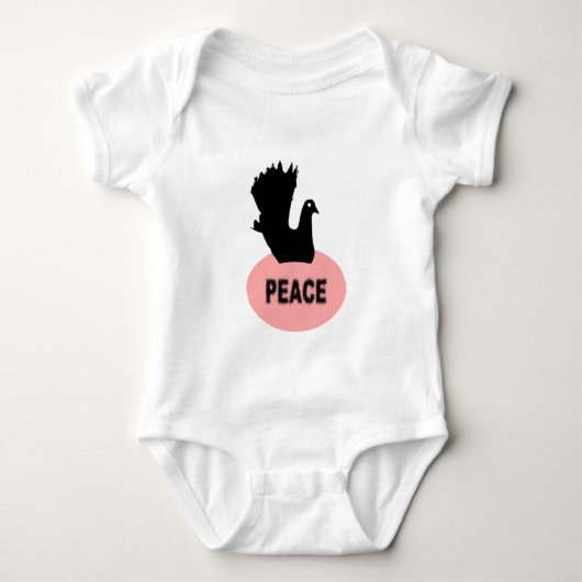 Body Black Dove Peace biologique Baby Creeper (Devant)