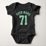 Body Black & Mint Green Baby | Sports Jersey Design<br><div class="desc">Black & Mint Green Baby | Sports Jersey Design ・ Baby Football Bodysuit</div>