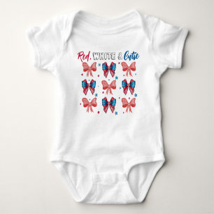 Body Blanc rouge & Cutie, Cutie patriotique, Fille Bow 