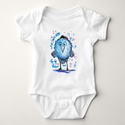 Body Bleu Bébé Bodysuit Amusant (Devant)