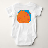 Body Bleu bébé et design rond orange pâle (Dos)