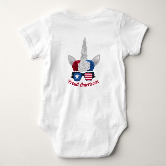 Body Bleu blanc bleu mignon Parties scintillant Unicorn (Dos)
