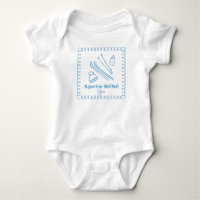 Bleu Creusé À La Main Après Bébé Ski Boy D'Hiver
