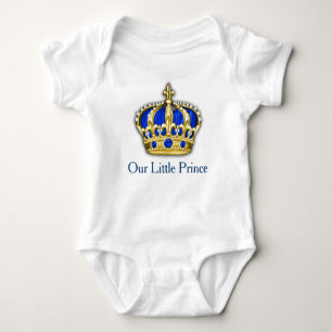 Body Bleu Royal Or Couronne Prince Bébé Garçon