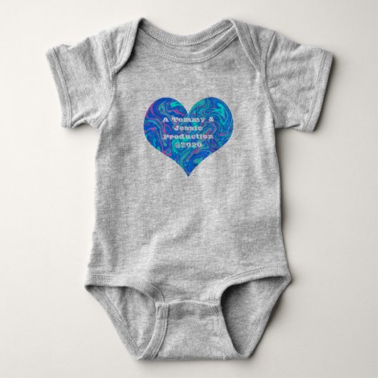 Body Blue bubblegum abstrait design forme cardiaque (Devant)